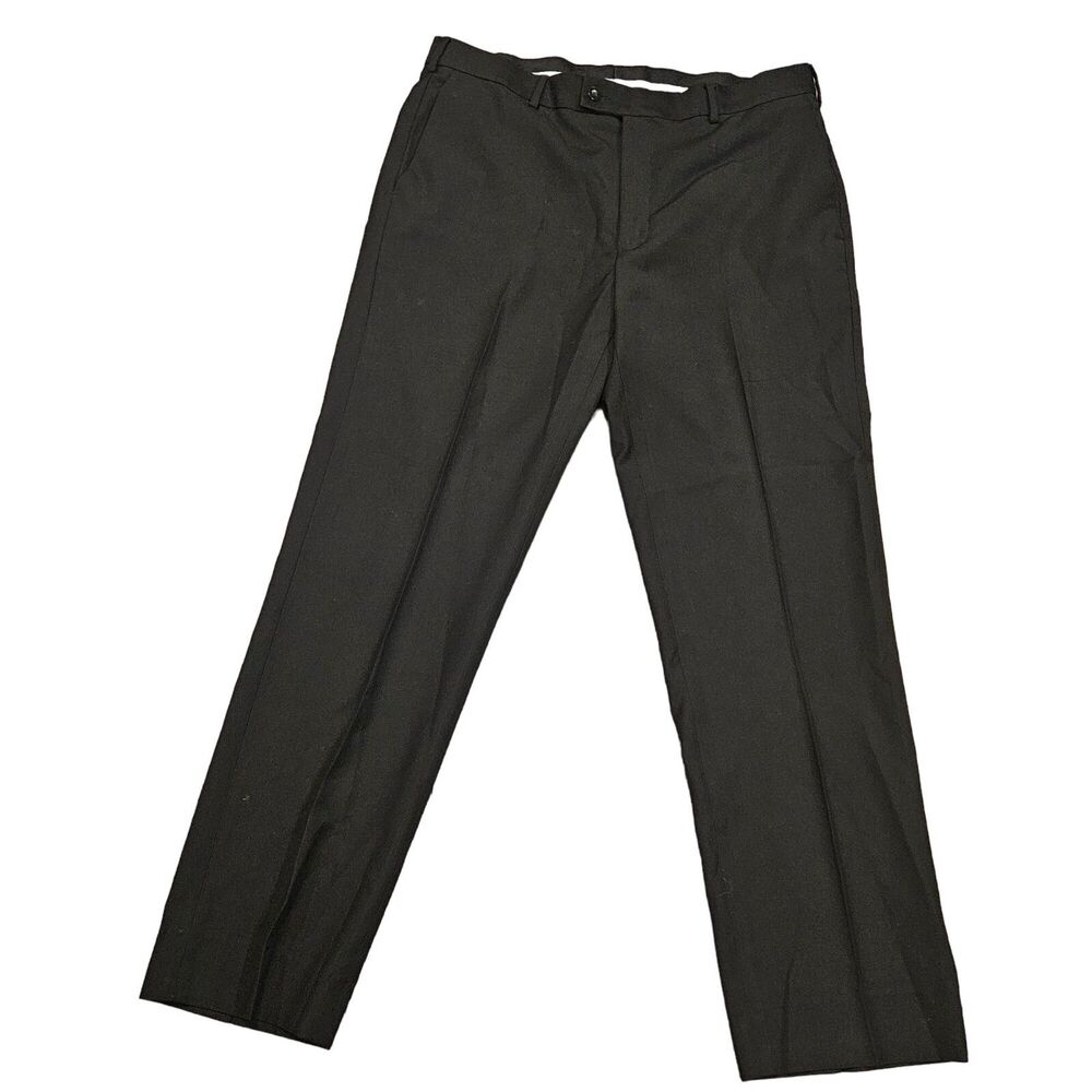 Perry Ellis Portfolio Men's Black Flat Front Dress Pants Size 36X32